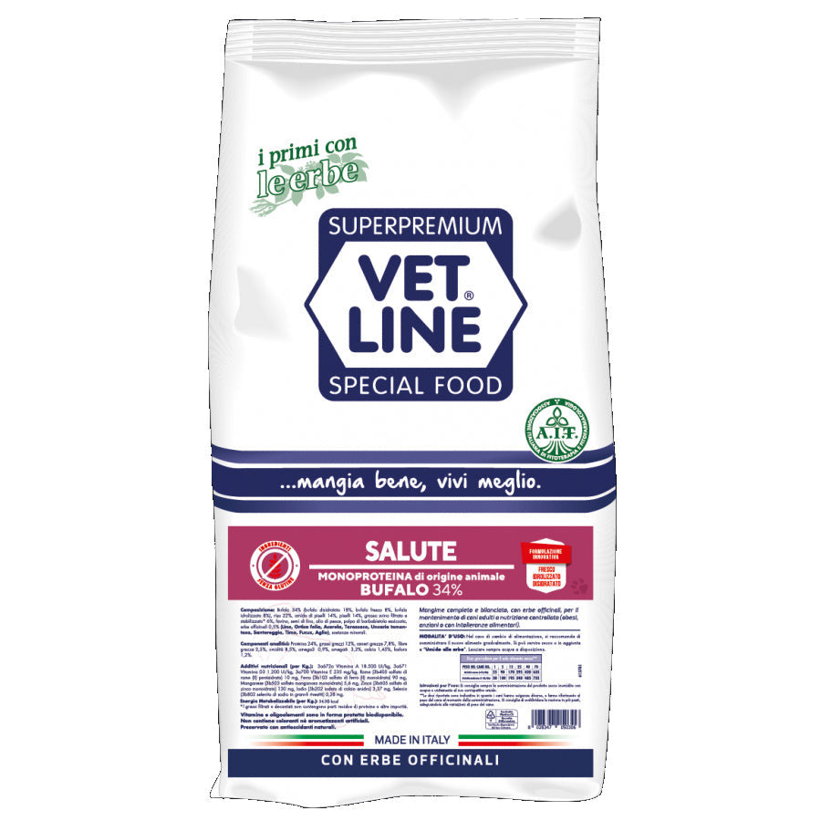 Vet Line Crocchette Cane Salute - Bufalo 3 Kg Vet Line Crocchette Cane Salute - Bufalo 3 Kg